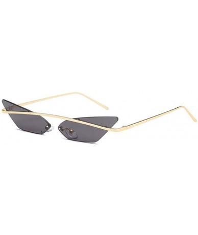 Oversized Small Cat Eye Sunglasses Women 2019 Fashion Shades UV400 Single Gold Purple - Gold Black - CG18YZWDDYG $21.26