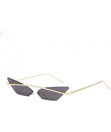 Oversized Small Cat Eye Sunglasses Women 2019 Fashion Shades UV400 Single Gold Purple - Gold Black - CG18YZWDDYG $21.26