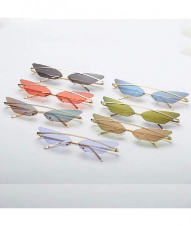 Oversized Small Cat Eye Sunglasses Women 2019 Fashion Shades UV400 Single Gold Purple - Gold Black - CG18YZWDDYG $21.26