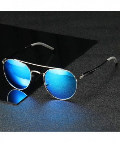 Round Unisex Vintage Round Sunglasses Double Bridge Men Women Polarized Aviator Sunglasses A540 - Tea-tea - CQ18IW98SAX $30.09