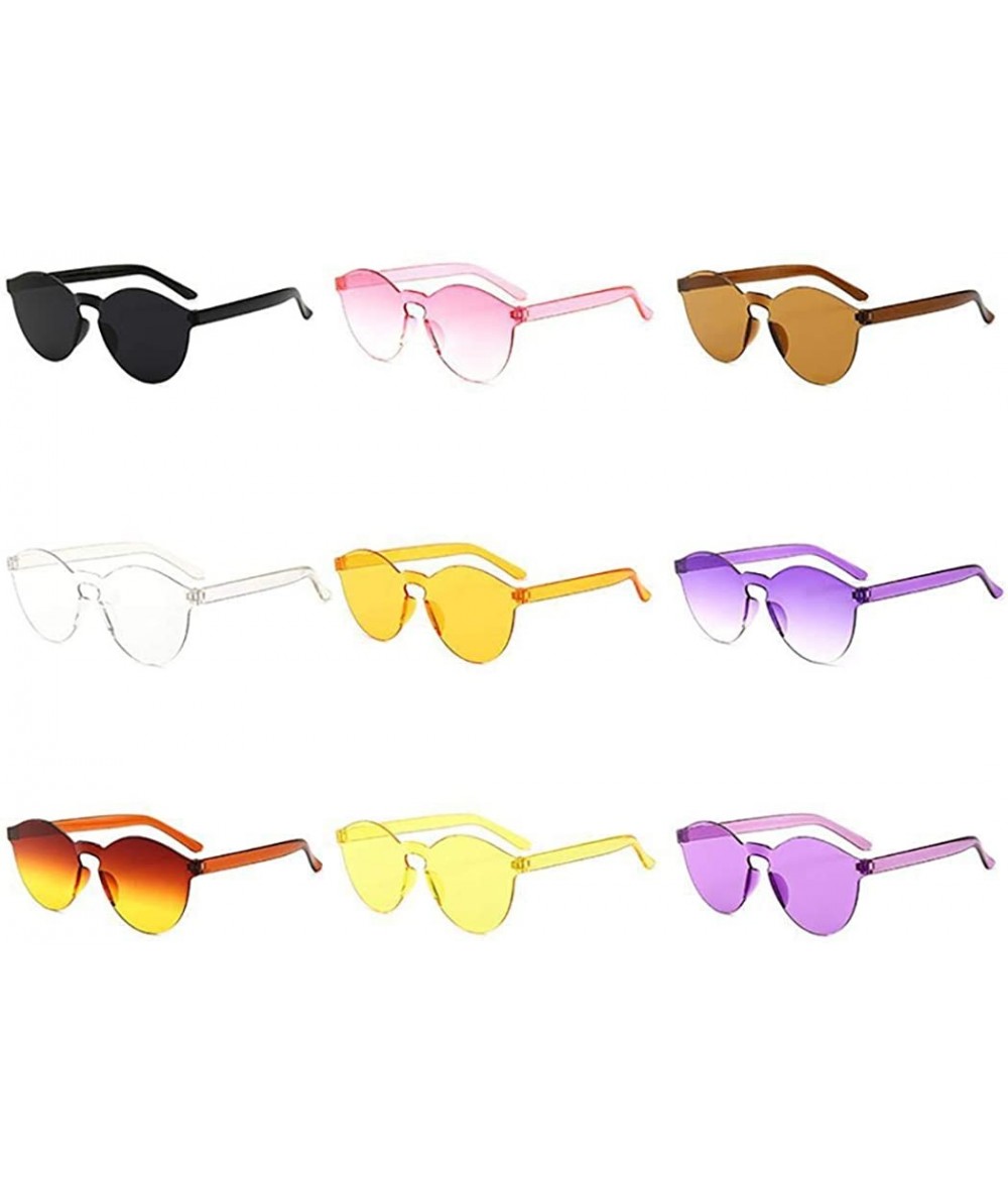 Round Unisex Fashion Candy Colors Round Outdoor Sunglasses Sunglasses - Light Yellow - C0199S75YWO $29.51