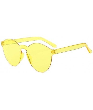 Round Unisex Fashion Candy Colors Round Outdoor Sunglasses Sunglasses - Light Yellow - C0199S75YWO $29.51