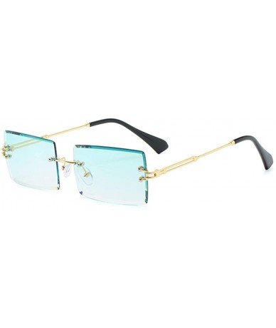 Square Frameless Cut Edge Square Sunglasses Men and Women Small Color Sun Glasses - Bp - CD18Y66OIWX $19.03