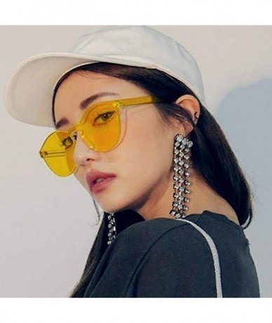 Round Unisex Fashion Candy Colors Round Outdoor Sunglasses Sunglasses - Light Yellow - C0199S75YWO $29.51