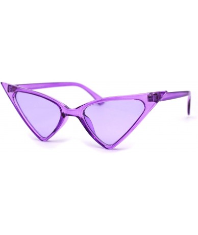 Cat Eye Womens Futuristic Triangular Thin Plastic 80s Cat Eye Sunglasses - Purple - CX195SHNEMO $19.69