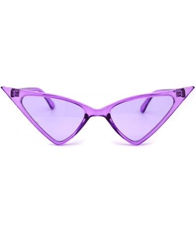 Cat Eye Womens Futuristic Triangular Thin Plastic 80s Cat Eye Sunglasses - Purple - CX195SHNEMO $19.69