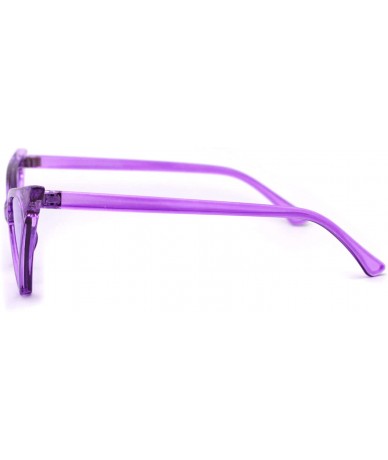 Cat Eye Womens Futuristic Triangular Thin Plastic 80s Cat Eye Sunglasses - Purple - CX195SHNEMO $19.69