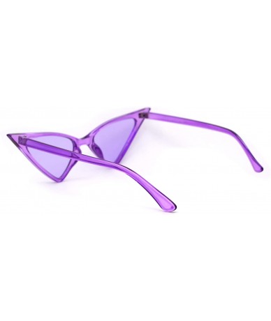 Cat Eye Womens Futuristic Triangular Thin Plastic 80s Cat Eye Sunglasses - Purple - CX195SHNEMO $19.69