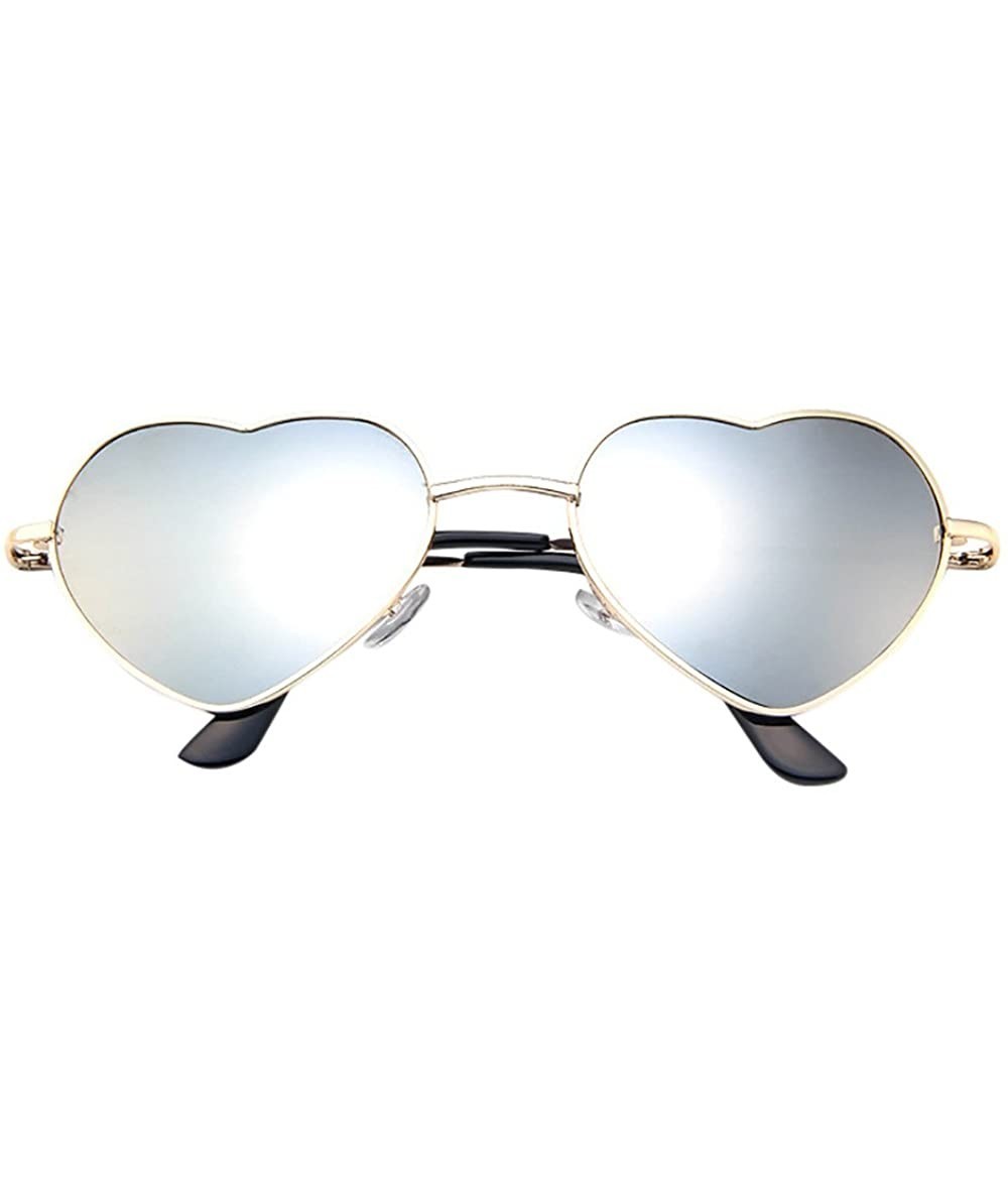 Rimless Mens Womens Metal Frame Ladies Heart-shaped Sunglasses Trendy Couple Sunglasses - A - CV196IYDD87 $18.26