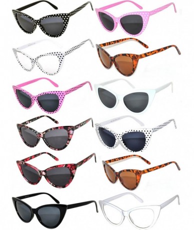 Cat Eye Cat Eye Sunglasses Clear Smoke Mix (12 Pack) - CA185G3T4S2 $53.91