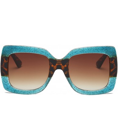 Square Women Retro Square Oversized UV Protection Fashion Sunglasses - Blue - CM18IZC42Q2 $19.73