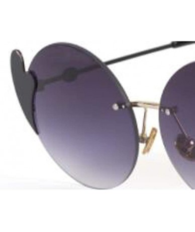 Round Classic fashion round sunglasses - love piece frameless sunglasses round round frame sunglasses - B - CQ18SN8HGU9 $72.46