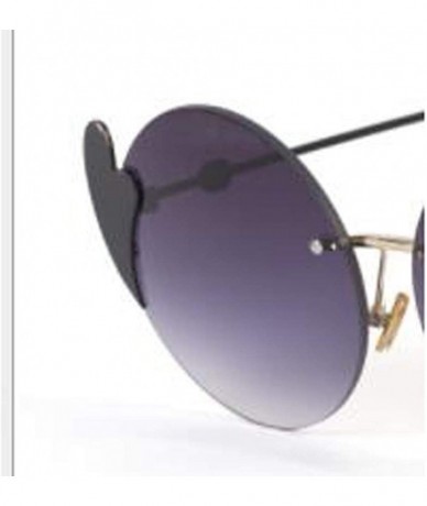 Round Classic fashion round sunglasses - love piece frameless sunglasses round round frame sunglasses - B - CQ18SN8HGU9 $72.46