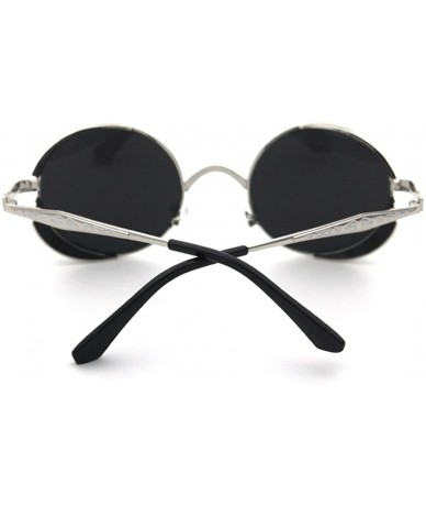 Oversized School Girls Sunglasses Lens With Side Barrier Round Shape Metal Frame - Silver/Silver - CY1219BC3V9 $30.03