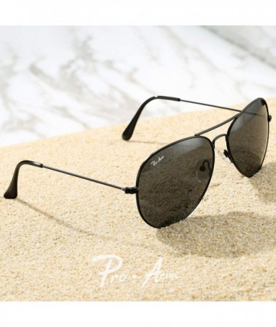 Sport Oversized Polarized Aviator Sunglasses for Men Women 100% UV400 Protection - Black Frame/Black Lens - C6197EQNSE3 $33.57