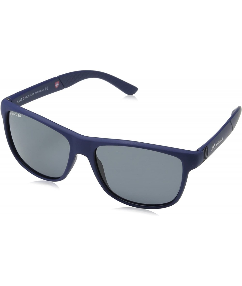 Rectangular Men's Polarized Sunglasses 57 - Color Blue in Matt - C911VSVZCBJ $51.58