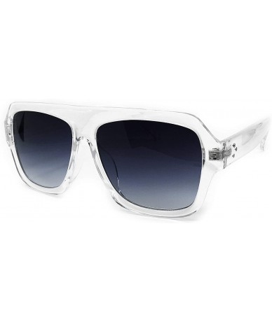 Square 7270 Premium Oversize XL Women Men Brand Designer Square Style Fashion Sunglasses - Clear - CM18I5ZO3LE $28.96