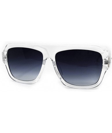 Square 7270 Premium Oversize XL Women Men Brand Designer Square Style Fashion Sunglasses - Clear - CM18I5ZO3LE $28.96