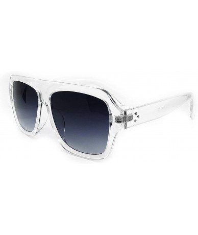 Square 7270 Premium Oversize XL Women Men Brand Designer Square Style Fashion Sunglasses - Clear - CM18I5ZO3LE $28.96