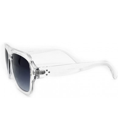 Square 7270 Premium Oversize XL Women Men Brand Designer Square Style Fashion Sunglasses - Clear - CM18I5ZO3LE $28.96