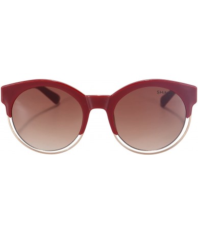 Round Women's Sunglasses Retro Round Frame Glasses for Women Fashion Sunglasses-SH71018 - Red - CN12HSQRBF7 $27.66