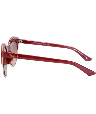 Round Women's Sunglasses Retro Round Frame Glasses for Women Fashion Sunglasses-SH71018 - Red - CN12HSQRBF7 $27.66