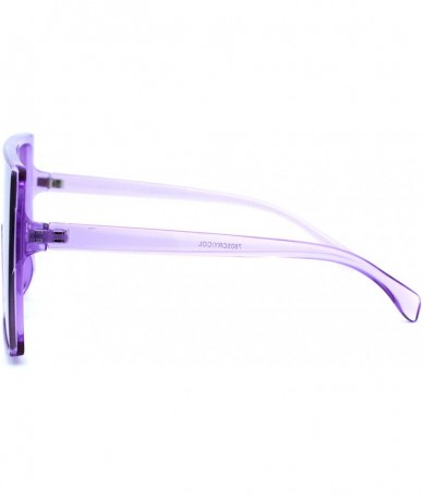 Shield Unique Square Oversize Rectangular Flat Top Mob Sunglasses - Purple - C518AH97XGK $23.75