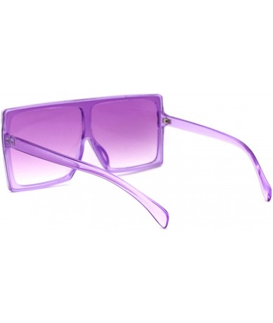 Shield Unique Square Oversize Rectangular Flat Top Mob Sunglasses - Purple - C518AH97XGK $23.75