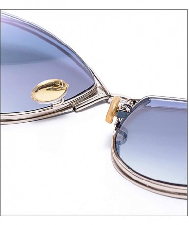 Aviator Cat Eye Fashion Sunglasses - Metal Frame PC Frame Material Sunglasses - D - CB18S9G3ALZ $73.95