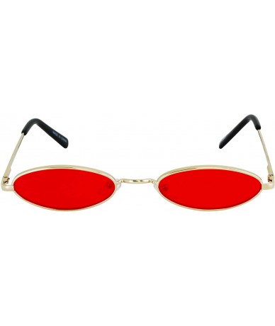 Oval Small Tiny Oval Vintage Sunglasses for Women Metal Frames Designer Gothic Glasses - Purple and Red - CV18U96UOAL $28.60