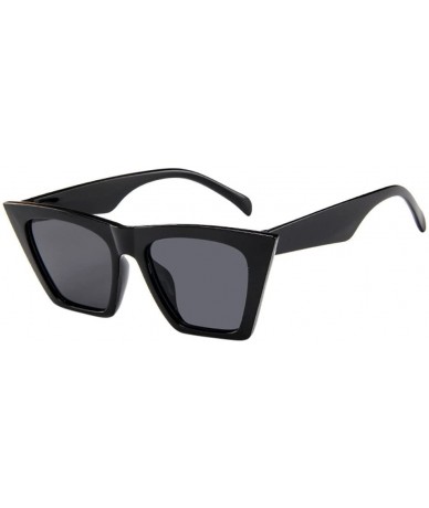 Oversized fashion women ladies oversized sunglasses vintage retro cat eye sunglasses - Black - CO19873G6HU $16.16