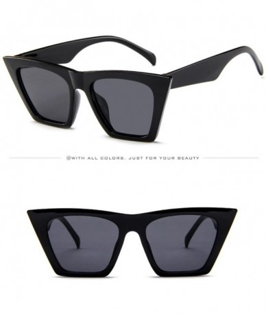 Oversized fashion women ladies oversized sunglasses vintage retro cat eye sunglasses - Black - CO19873G6HU $16.16