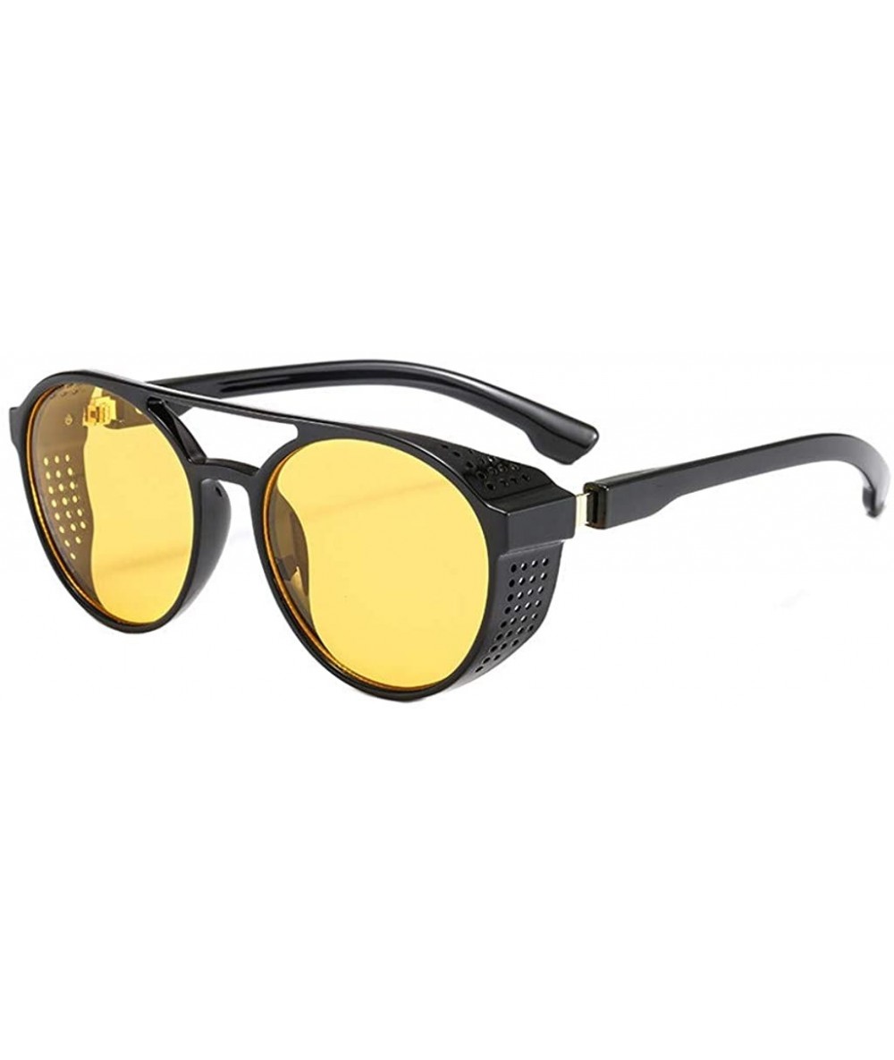 Rimless Retro Round Polarized Sunglasses Fashion Sun Glasses Classic Glasses for Women UV400 - Yellow - CW190734E5C $19.20