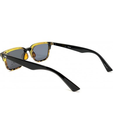 Semi-rimless Unisex Women Men Fashion Sunglasses 100% UV Protection - See Shapes & Colors - Black - C118TQHLAET $26.26