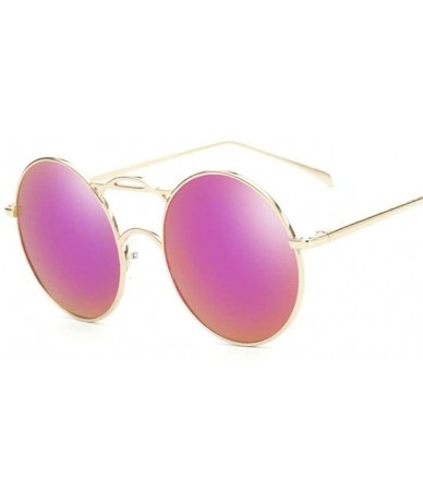 Round New Brand Designer Women Sunglasses 2020 Fashionable Sun Sunnies Round Metallic Shades Sun Glasses Female - CH199QCS83L...