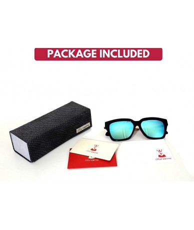 Square Retro Inspired Handmade Acetate Square Sunglasses with Quality UV CR39 Lens Gift Pakcage Included - CN18RIHI5YG $76.13