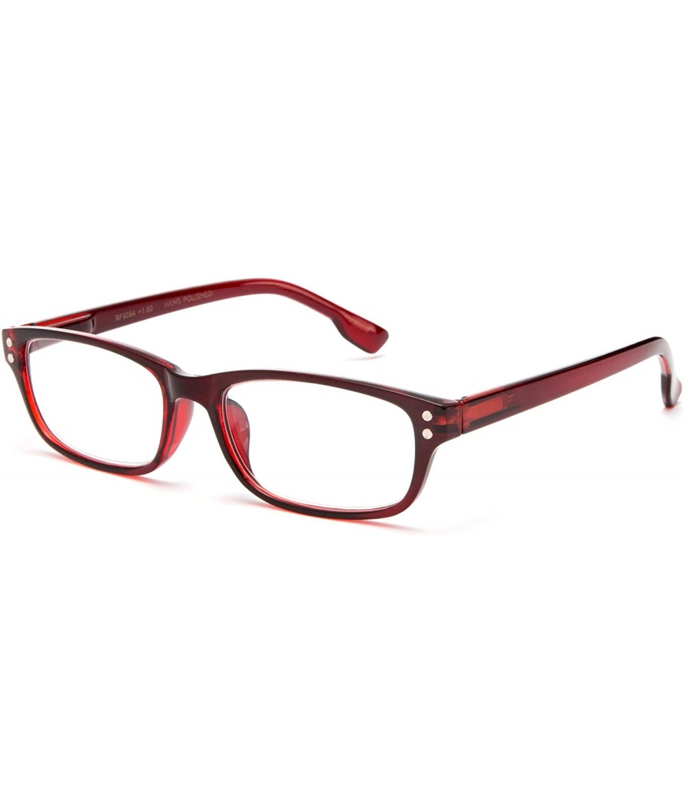 Oversized Slim Thick Squared Style Celebrity Fashionista Pattern Temple Reading Glasses by IG - Red - CY11PTMRG0D $17.83