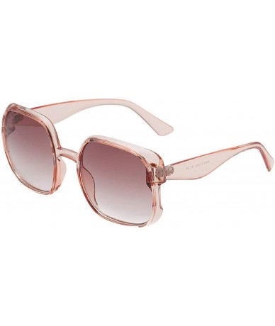 Square Oversized Sunglasses for Women Shades Retro Square Sunglasses 100% UV Protection Top Fashion - Pink - CH18U87OTMA $19.02