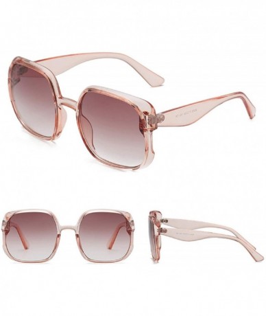 Square Oversized Sunglasses for Women Shades Retro Square Sunglasses 100% UV Protection Top Fashion - Pink - CH18U87OTMA $19.02