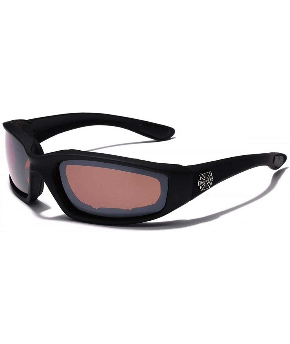 Shield Padded Bikers Sport Sunglasses Offered in Variety of Colors - Black - Brown - C011P3RN5MH $18.61