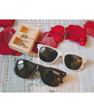 Rectangular Bride and Groom Wedding Sunglasses - Bride & Groom Set - C912IIED3F5 $25.86