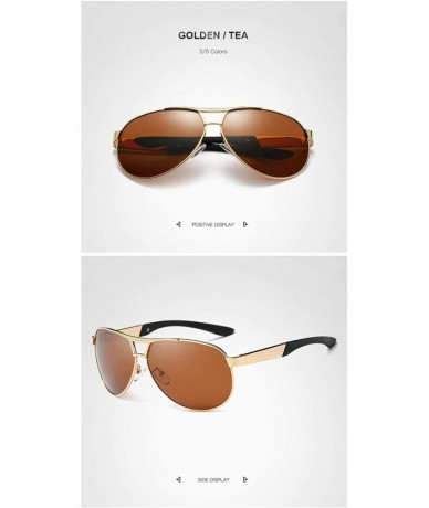 Oversized Fashion Retro Biker Oversized Polarized Sunglasses for Men and Women ABS - Gold - CS18ZX92IGC $23.00