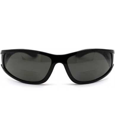 Sport Mens Indestructible TR90 Frame Warp Polarized Sport Bifocal Reading Sunglasses - Shiny Black - CC18X9ZAH9X $43.14