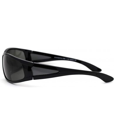 Sport Mens Indestructible TR90 Frame Warp Polarized Sport Bifocal Reading Sunglasses - Shiny Black - CC18X9ZAH9X $43.14