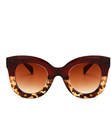 Goggle Vintage Oval Sunglasses Women-Cat Eye Owersized Lens-Fashion Leopard Eyewear - C - C3190ECIDZU $58.34