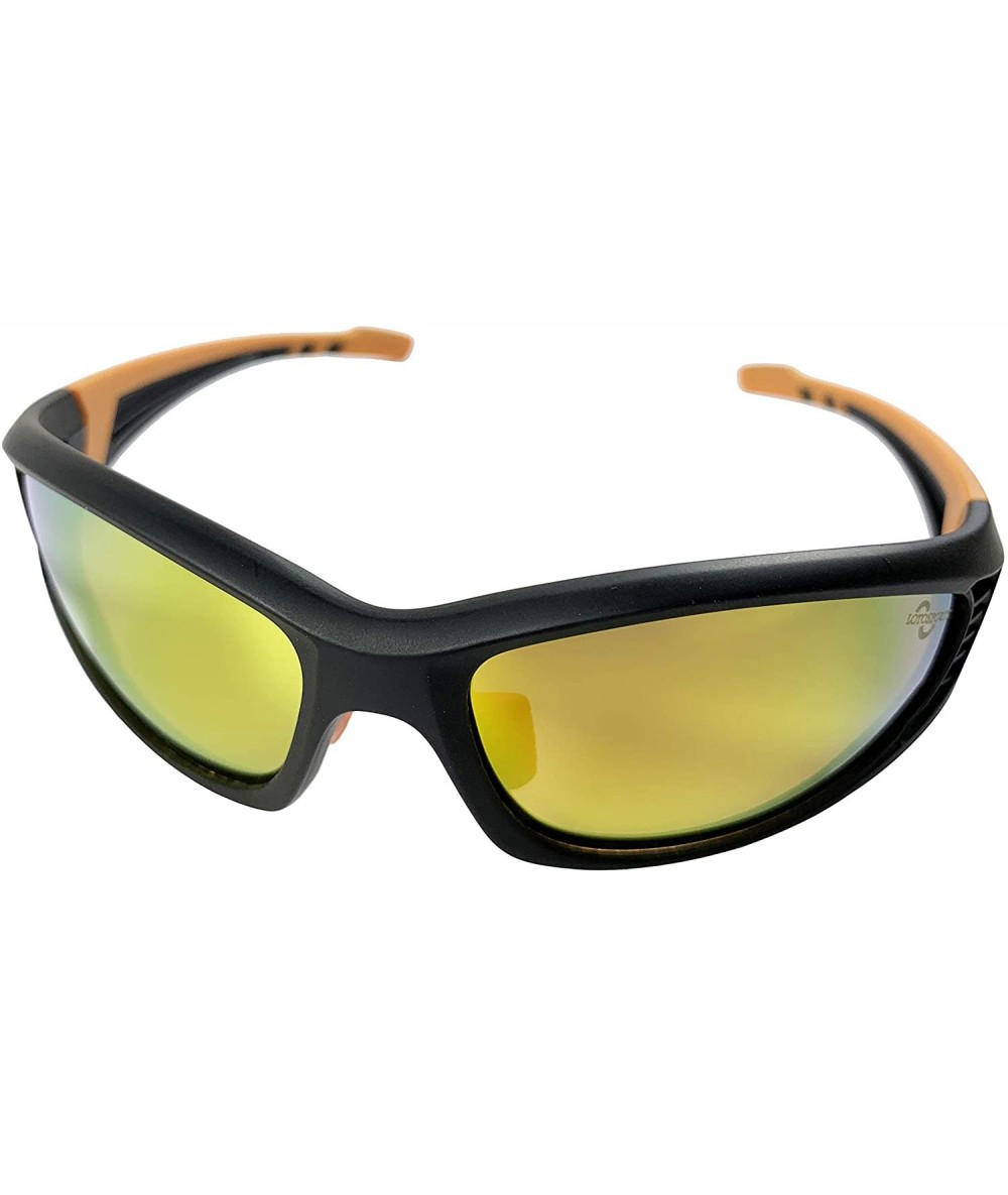 Sport Polarized Sunglasses Protection Driving - Matt Black+orange - CD19C4WKEZ6 $19.56