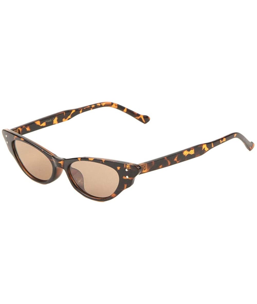 Cat Eye Butterfly Wing Shape Frame Crystal Sharp Cat Eye Sunglasses - Brown Demi - CQ1986Y6T8L $26.05