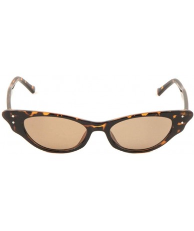 Cat Eye Butterfly Wing Shape Frame Crystal Sharp Cat Eye Sunglasses - Brown Demi - CQ1986Y6T8L $26.05