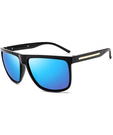 Square Polarized Sunglasses Nigt vision for Men UV400 Driving Sunglasses Gradient Sun Glasses - Black Blue - C5199KAXOLR $22.39