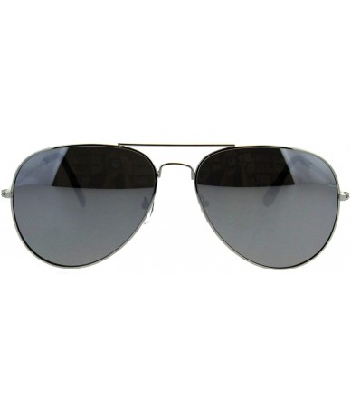 Aviator Classic Aviator Sunglasses Thin Metal Cop Pilot Unisex Aviators UV 400 - Silver (Silver Mirror) - C318IGIR3Z3 $19.24